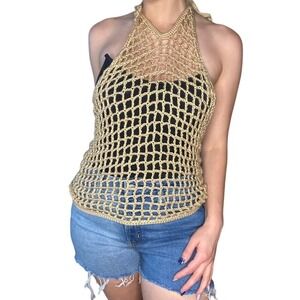 Handmade Crotchet Net Sexy Halter Top
